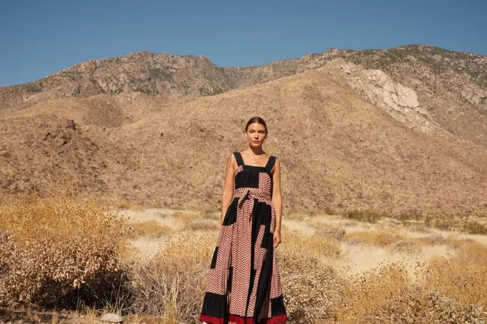 Dresses Shop Natalie Martin JASMINE MAXI Block Zigzag Noire