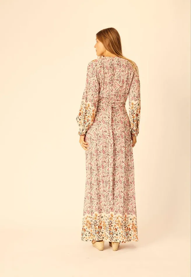 Dresses Shop Natalie Martin KATE LONG SLEEVE MAXI Petite Fleur Rose