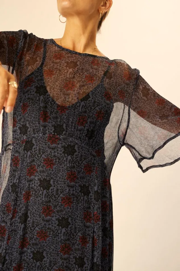 Dresses Shop Natalie Martin LILY DRESS Snowflake Steel Blue
