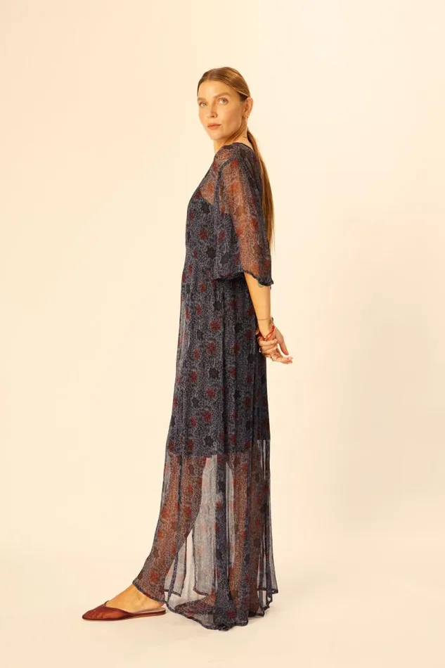 Dresses Shop Natalie Martin LILY DRESS Snowflake Steel Blue