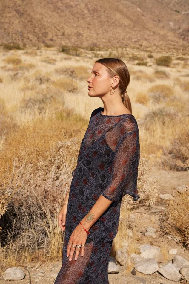 Dresses Shop Natalie Martin LILY DRESS Snowflake Steel Blue
