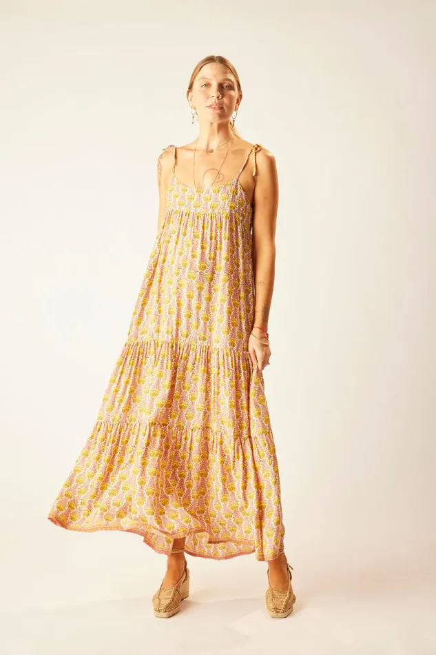 Dresses Shop Natalie Martin MELANIE DRESS Tulip Print Bahamas Pink