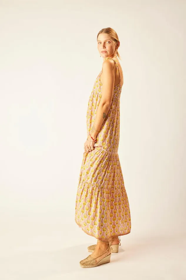 Dresses Shop Natalie Martin MELANIE DRESS Tulip Print Bahamas Pink