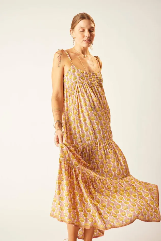 Dresses Shop Natalie Martin MELANIE DRESS Tulip Print Bahamas Pink