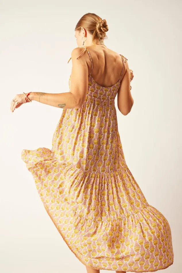 Dresses Shop Natalie Martin MELANIE DRESS Tulip Print Bahamas Pink
