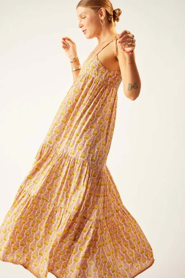 Dresses Shop Natalie Martin MELANIE DRESS Tulip Print Bahamas Pink