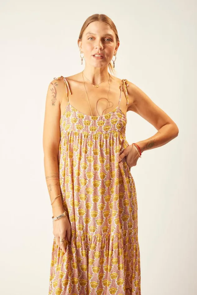 Dresses Shop Natalie Martin MELANIE DRESS Tulip Print Bahamas Pink