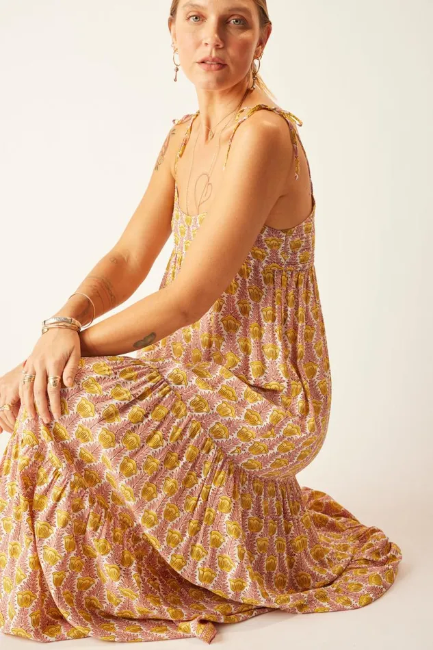 Dresses Shop Natalie Martin MELANIE DRESS Tulip Print Bahamas Pink