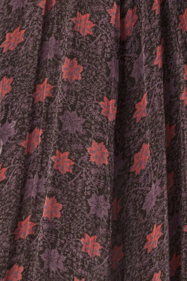Dresses Shop Natalie Martin NAOMI DRESS WITH SASH Snowflake Aubergine