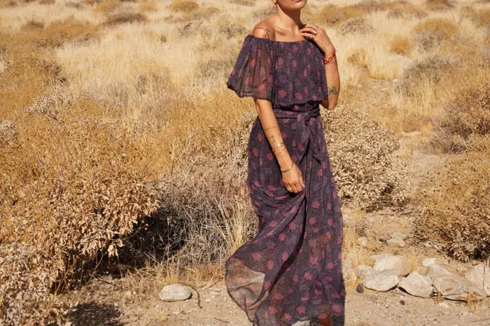 Dresses Shop Natalie Martin NAOMI DRESS WITH SASH Snowflake Aubergine