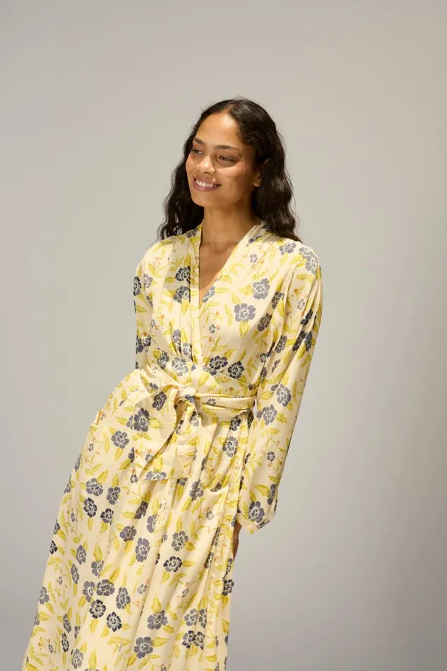 Dresses Shop Natalie Martin NICO LS MAXI WITH SASH Prairie Indigo