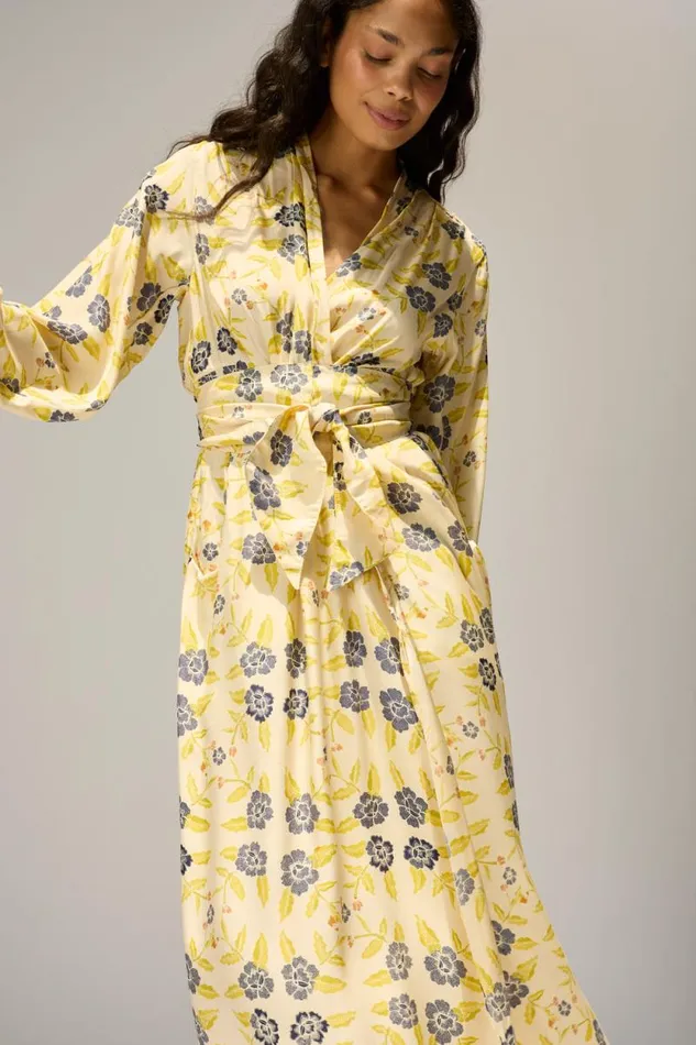 Dresses Shop Natalie Martin NICO LS MAXI WITH SASH Prairie Indigo