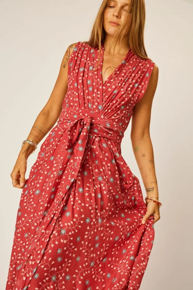 Dresses Shop Natalie Martin NICO SLEEVELESS DRESS Pinwheel Barn Red