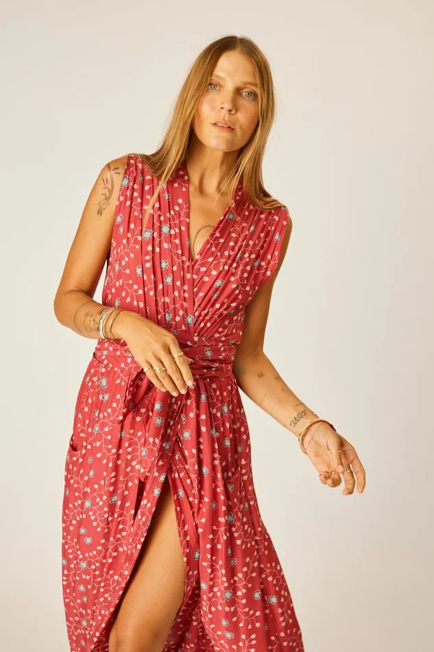 Dresses Shop Natalie Martin NICO SLEEVELESS DRESS Pinwheel Barn Red