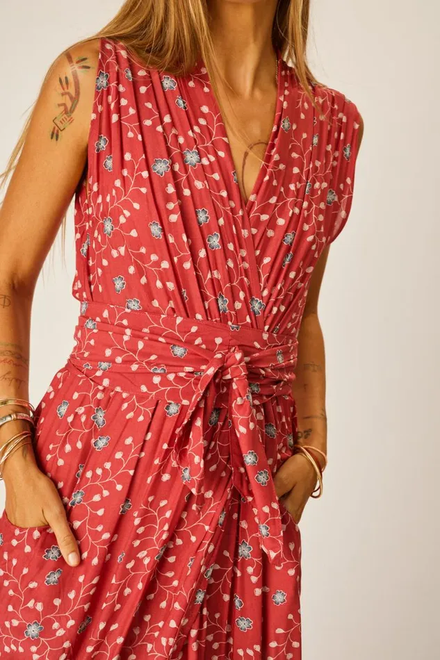 Dresses Shop Natalie Martin NICO SLEEVELESS DRESS Pinwheel Barn Red