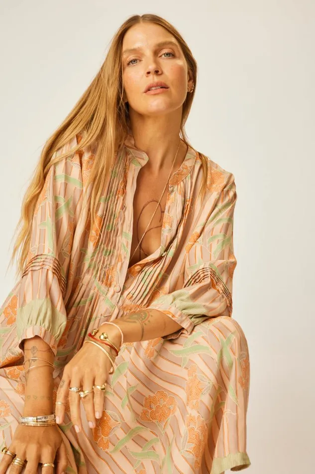 Dresses Shop Natalie Martin SAMMIE MAXI Chamomile Apricot