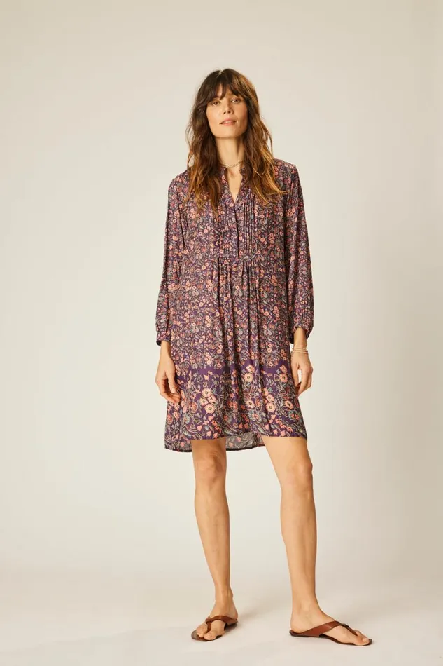 Dresses Shop Natalie Martin SAMMIE SHORT DRESS Petite Fleur Aubergine