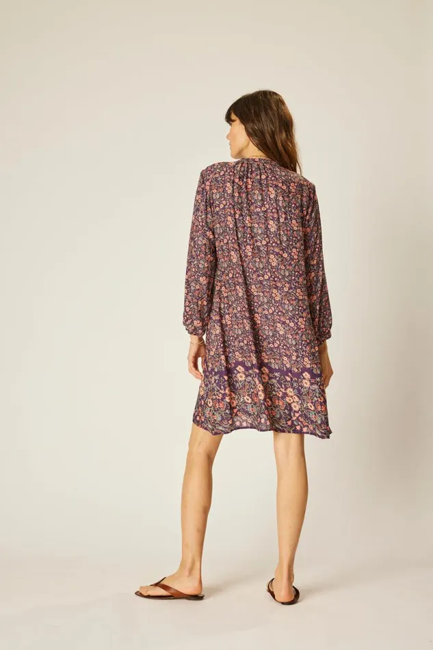 Dresses Shop Natalie Martin SAMMIE SHORT DRESS Petite Fleur Aubergine