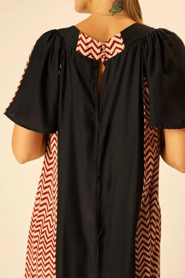 Dresses Shop Natalie Martin SIENNA DRESS Block Zigzag Noire