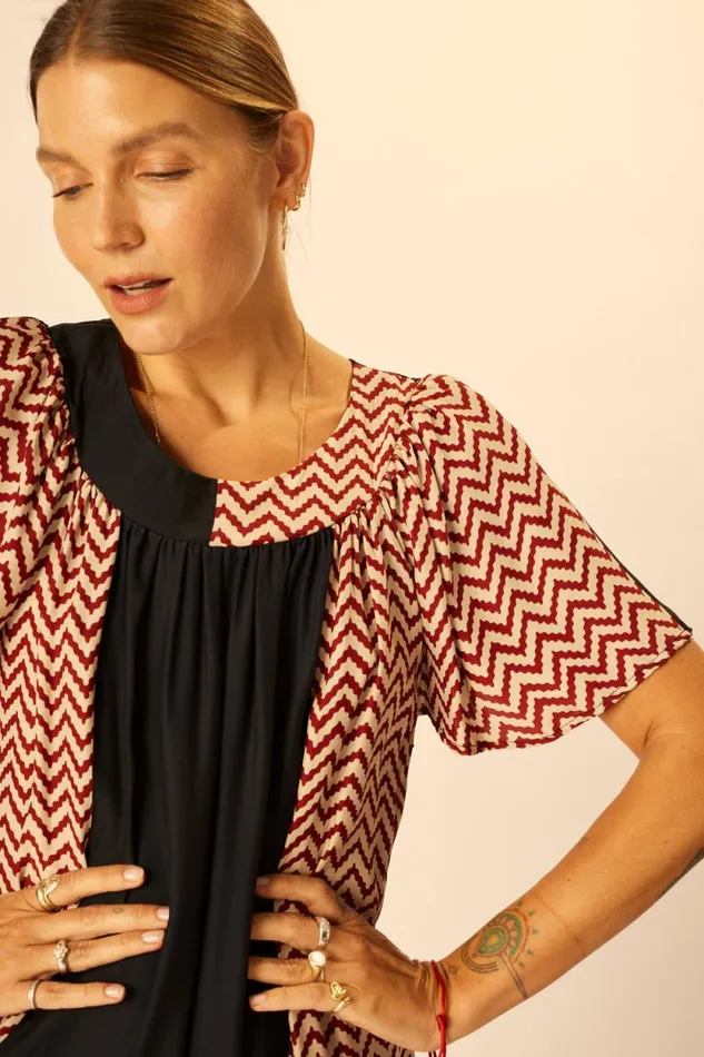 Dresses Shop Natalie Martin SIENNA DRESS Block Zigzag Noire