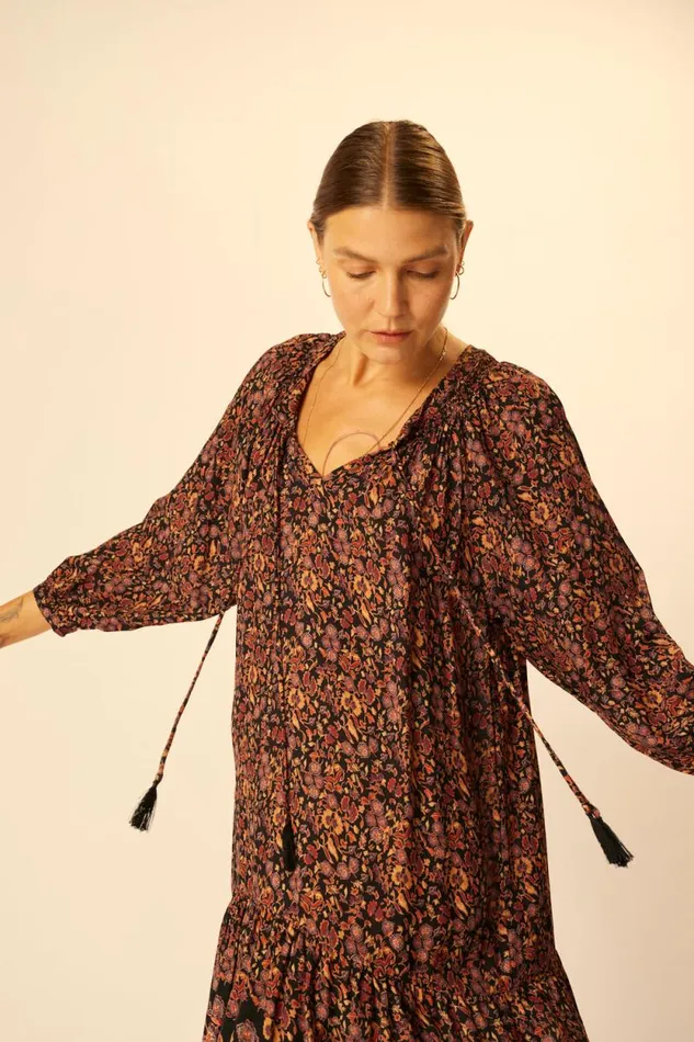 Dresses Shop Natalie Martin STEVIE DRESS Petite Fleur Noire