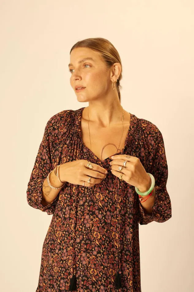 Dresses Shop Natalie Martin STEVIE DRESS Petite Fleur Noire