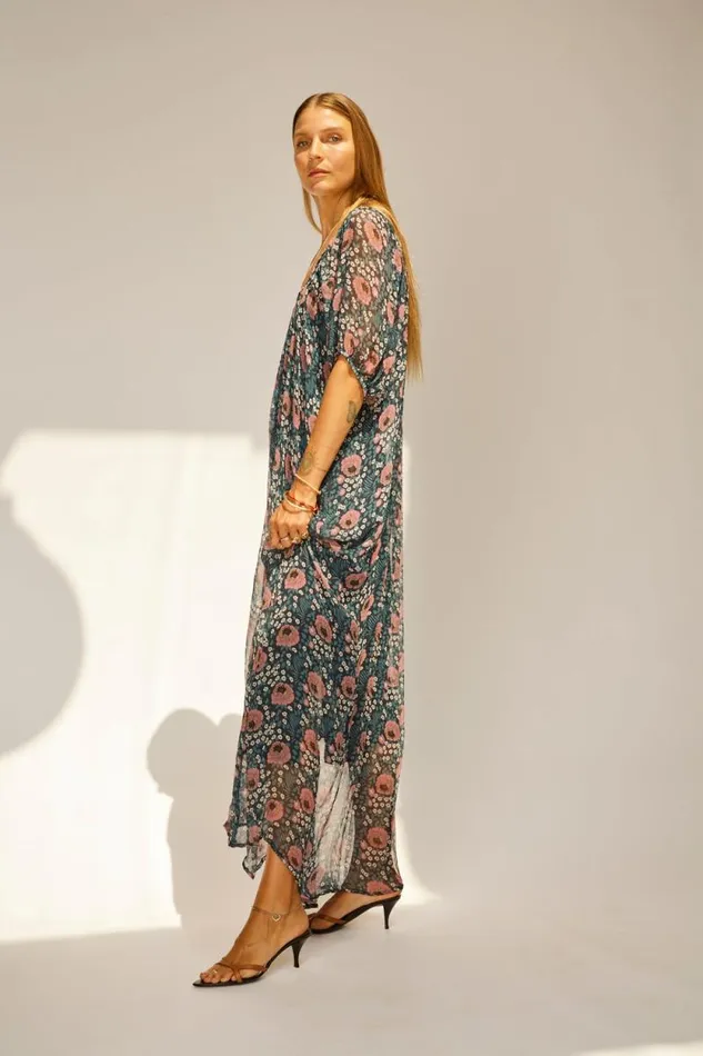 Dresses Shop Natalie Martin VIVI DRESS Vintage Flowers Indigo