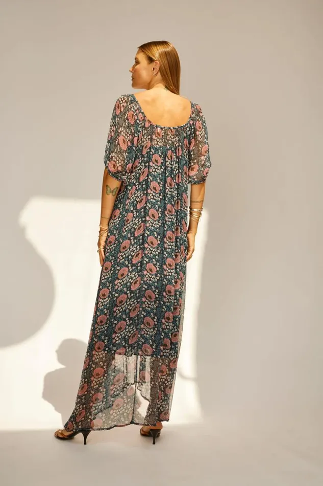 Dresses Shop Natalie Martin VIVI DRESS Vintage Flowers Indigo