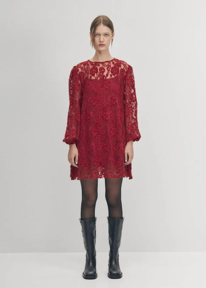Dresses Women ALOHAS Dablon Lace Wine Dress