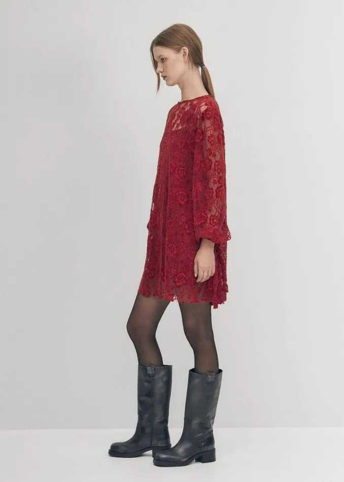 Dresses Women ALOHAS Dablon Lace Wine Dress