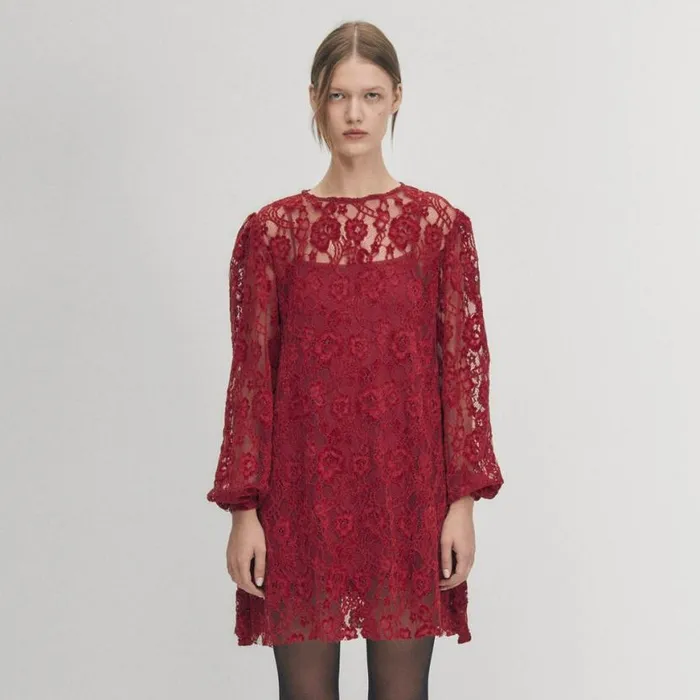Dresses Women ALOHAS Dablon Lace Wine Dress