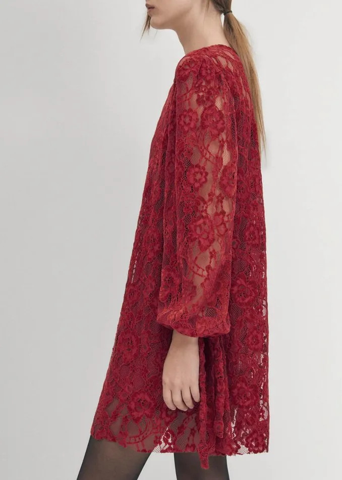 Dresses Women ALOHAS Dablon Lace Wine Dress