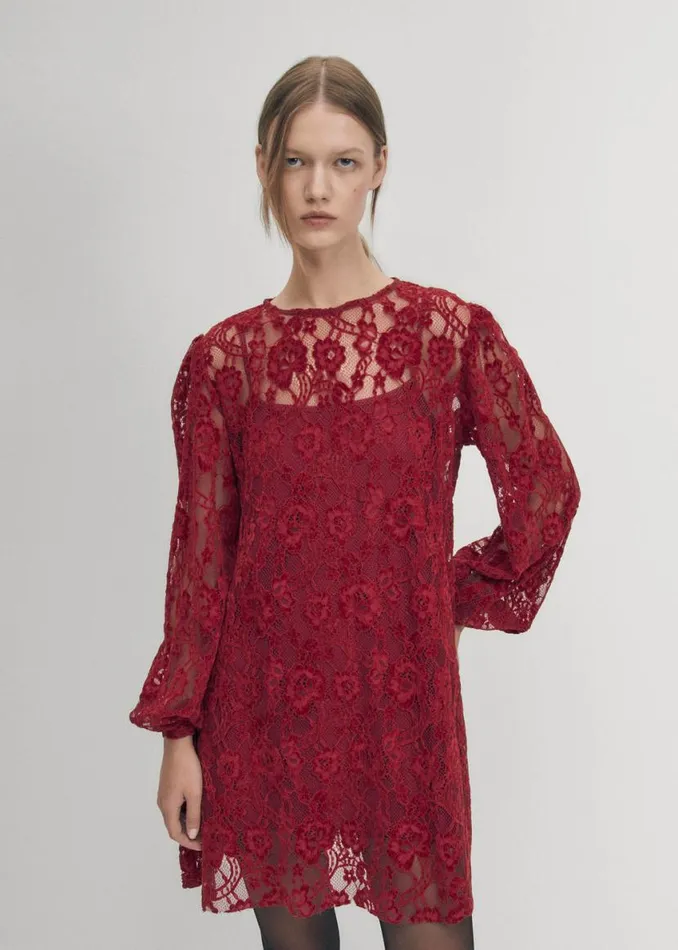 Dresses Women ALOHAS Dablon Lace Wine Dress