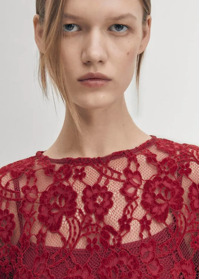 Dresses Women ALOHAS Dablon Lace Wine Dress