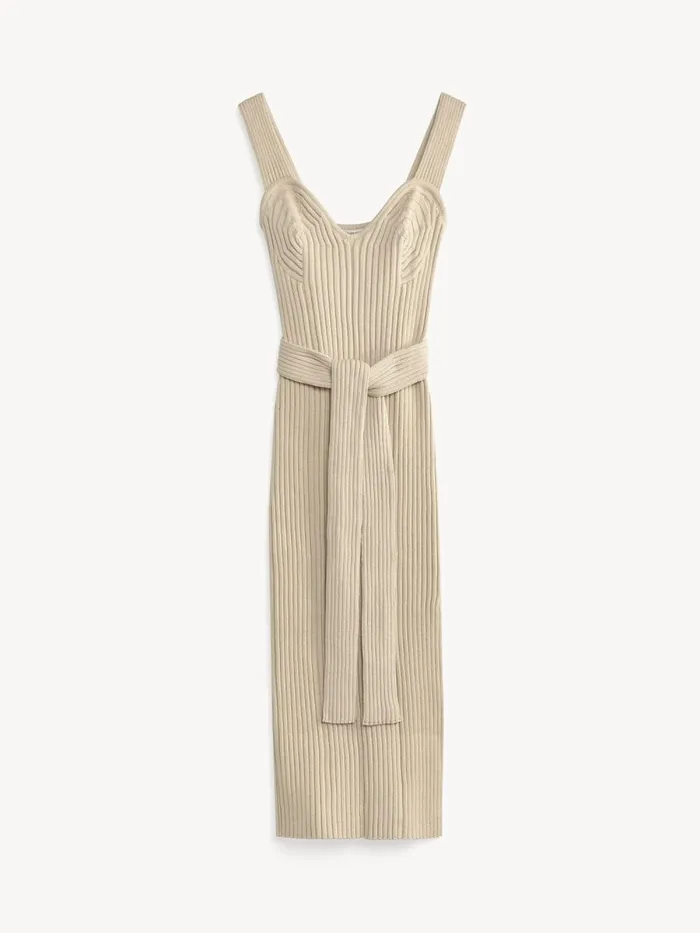 Dresses Women By Malene Birger Honeya Ribbed Maxi Dress Oyster Gray Dresses Women By Malene Birger Honeya Ribbed Maxi Dress Oyster Gray