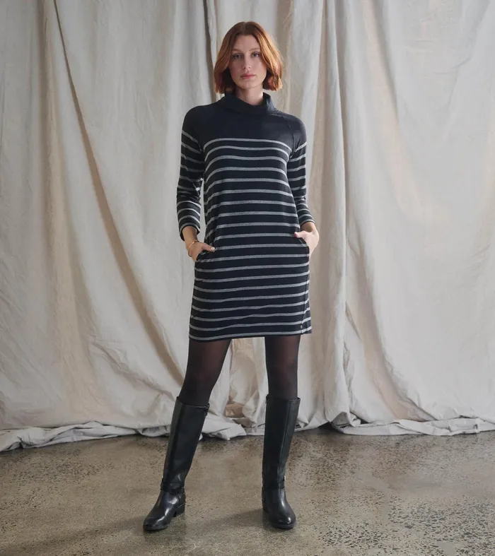 Dresses Women Hatley Draped Collar Dress 8211 Caviar Stripe