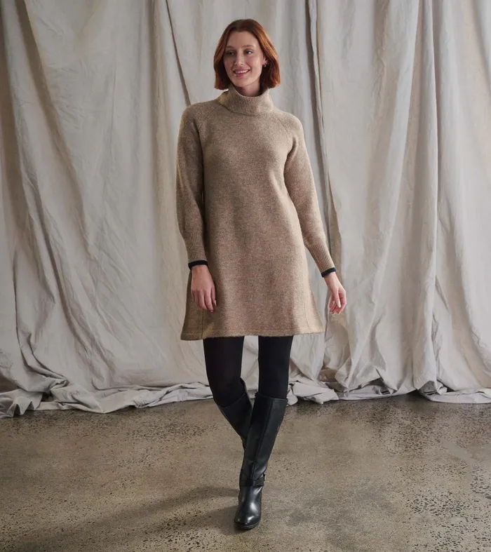 Dresses Women Hatley Swing Sweater Dress 8211 Oatmeal Heather