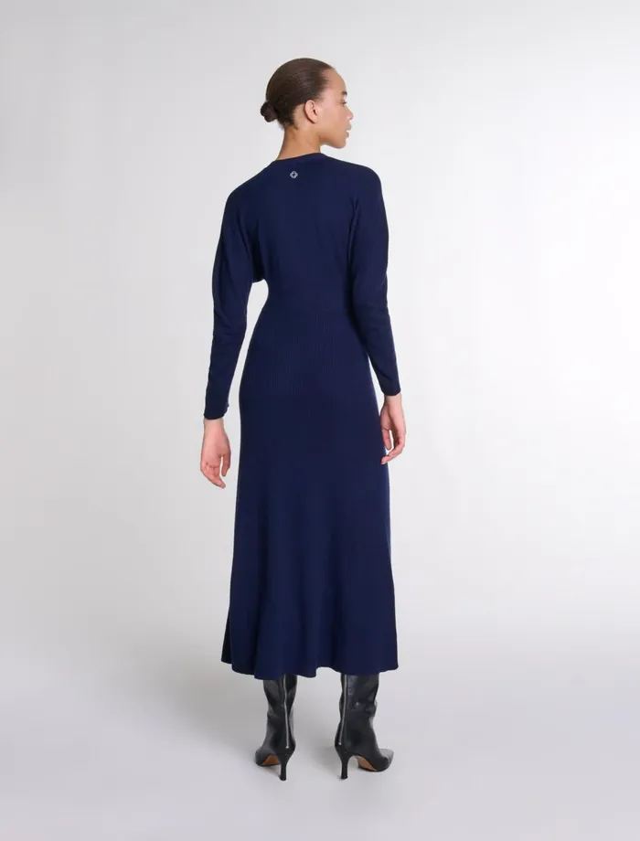 Dresses Women Maje Knit Maxi Dress Navy