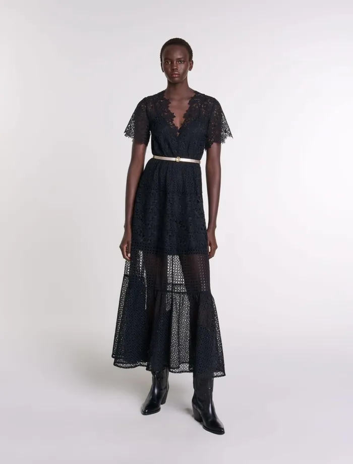 Dresses Women Maje Lace Maxi Dress Black