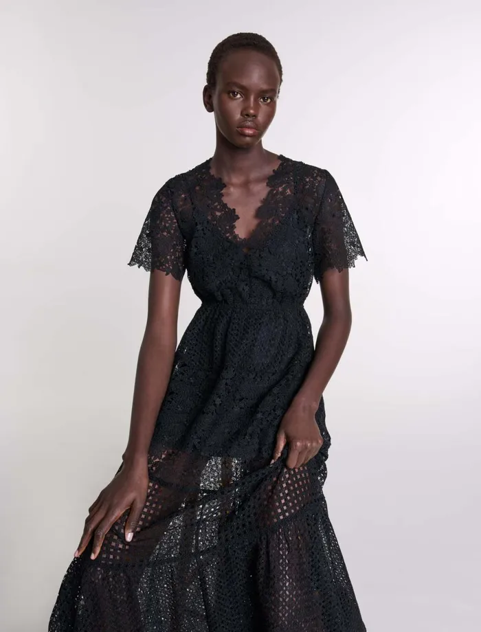 Dresses Women Maje Lace Maxi Dress Black