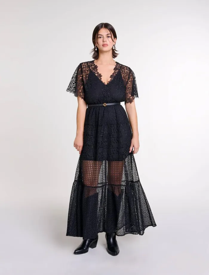 Dresses Women Maje Lace Maxi Dress Black