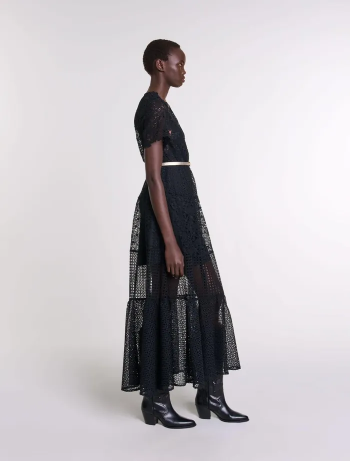 Dresses Women Maje Lace Maxi Dress Black