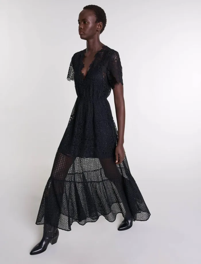 Dresses Women Maje Lace Maxi Dress Black
