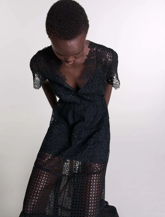 Dresses Women Maje Lace Maxi Dress Black