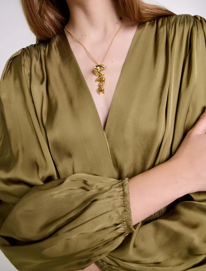 Dresses Women Maje Tiered Maxi Dress Khaki