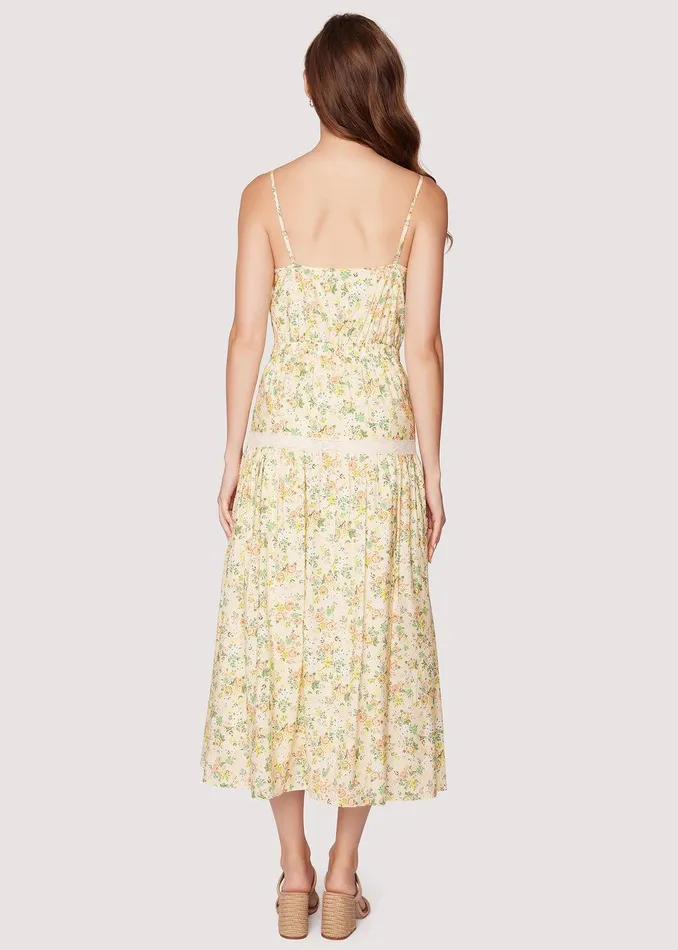 Earth Angel Midi Dress Yellowfloral Women Lost Wander Dresses