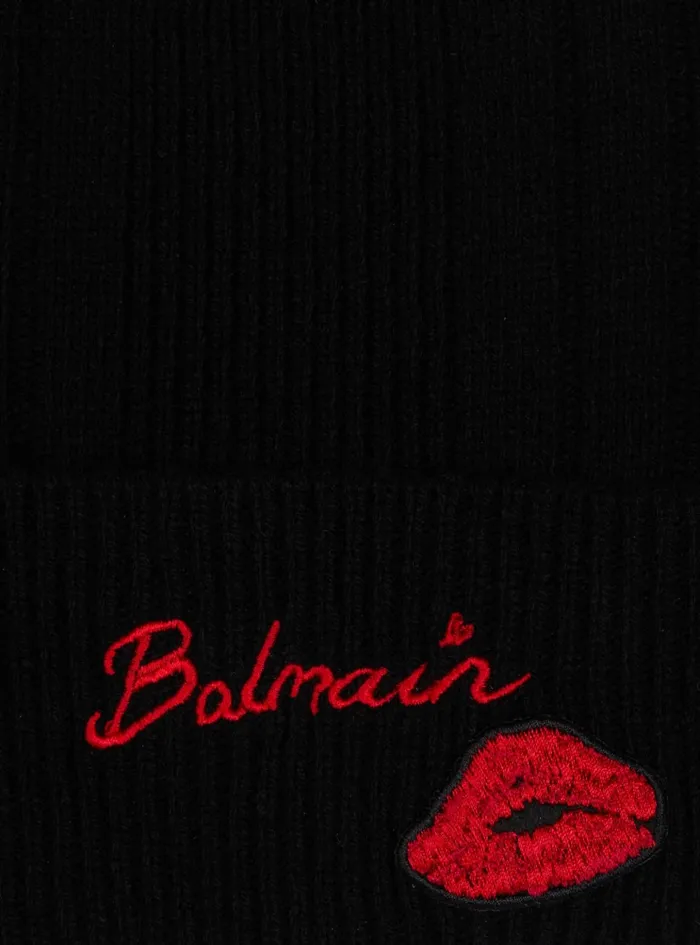 Ecocashmere Kiss Beanie Black Men Balmain Hats And Caps