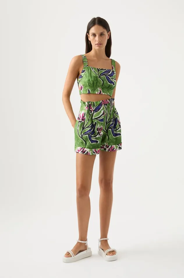 Eden Tie Back Top Native Gumnut Floral Women Aje Tops