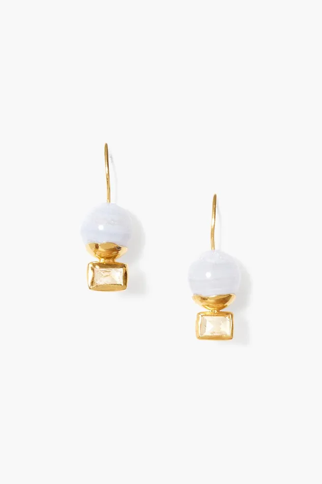 Elena Drop Earrings Blue Lace Agate Mix Women Chan Luu Earrings
