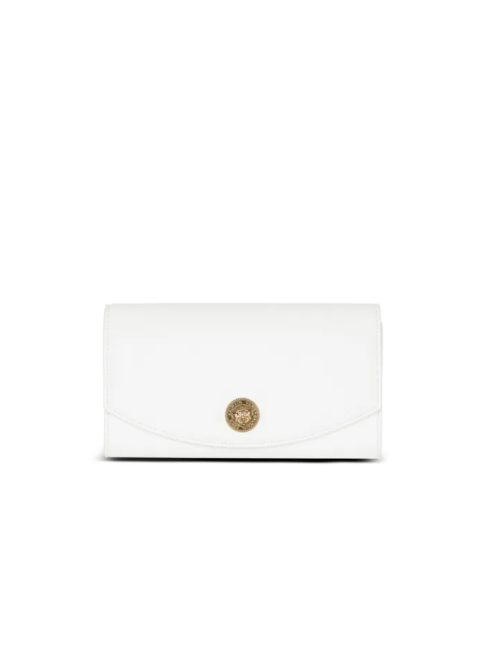 Emblegraveme Grained Calfskin Clutch White Women Balmain Clutches